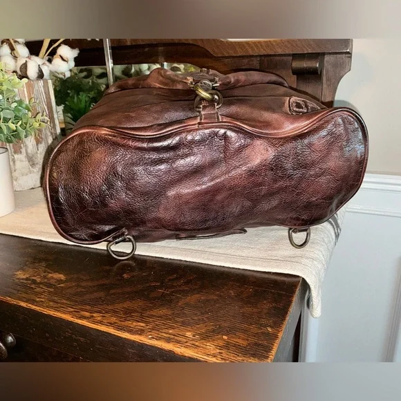 Bed Stu Leather 3 In 1 Delta Backpack Shoulder Bag HandBag Teak Rustic MSRP 345 - Picture 9 of 15